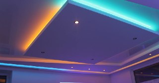 Натяжной потолок с подсветкой Шахты, цена от 2214 руб.